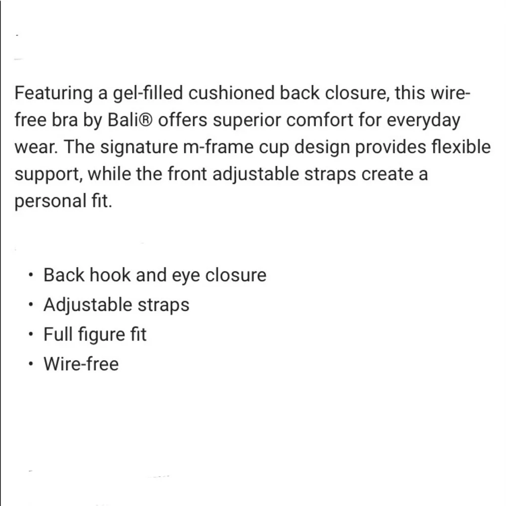 Bali Double Support Wire Free Bra 38DD